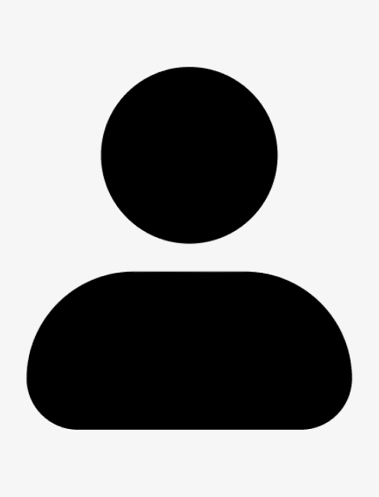 Simple black user profile icon on white background.